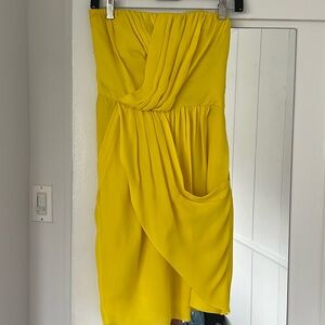 Ali Ro strapless yellow dress